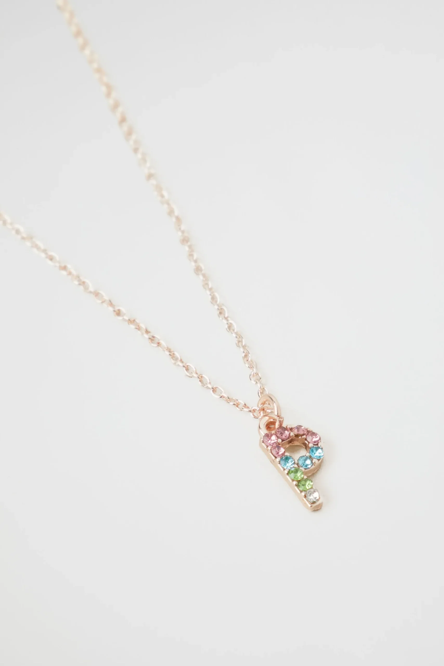 Seed Heritage Jewellery-Rainbow Diamante Initial Necklace P