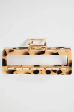 Seed Heritage Hair Accessories-Rectangle Resin Claw Milky Tort