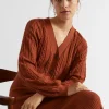 Seed Heritage Knitwear & Sweaters-Relaxed Cable Cardigan Burnt Brick