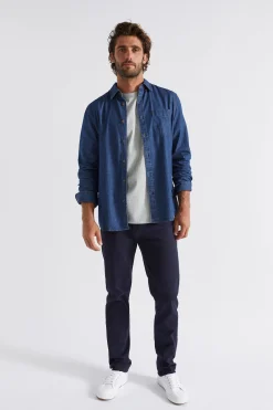 Seed Heritage T-Shirts & Sweaters-Relaxed Denim Shirt Mid Wash
