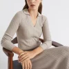 Seed Heritage Knitwear & Sweaters-Relaxed Polo Knit Dress Light Storm