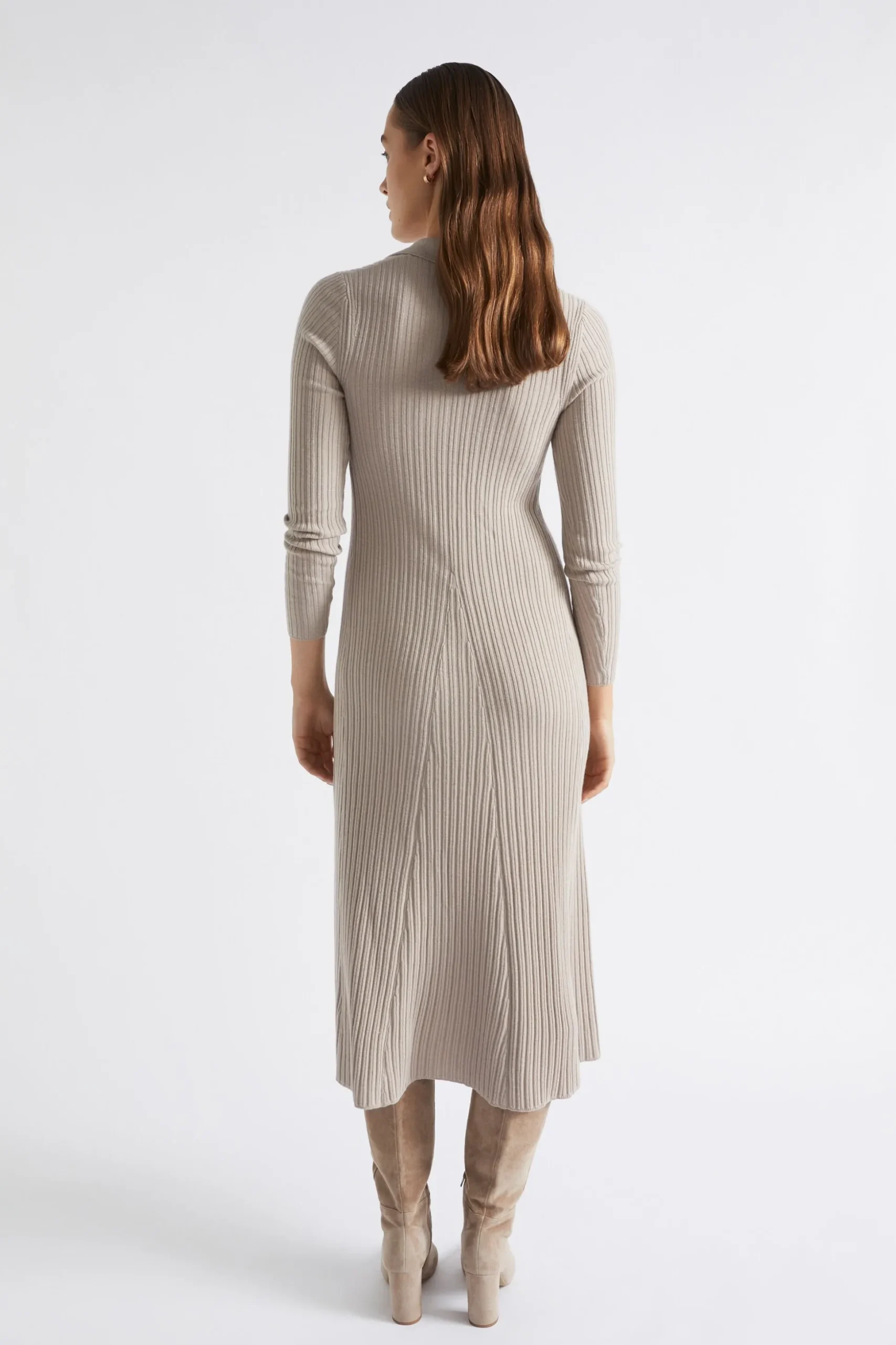 Seed Heritage Knitwear & Sweaters-Relaxed Polo Knit Dress Light Storm