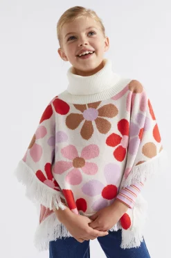 Seed Heritage Ponchos & Capes-Retro Flower Poncho Multi