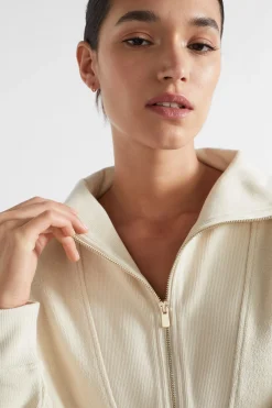 Seed Heritage Knitwear & Sweaters-Reverse Terry Zip Thru Sweat Vanilla Cream