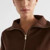 Seed Heritage Knitwear & Sweaters-Reverse Terry Zip Thru Sweat Hot Chocolate