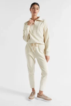 Seed Heritage Knitwear & Sweaters-Reverse Terry Zip Thru Sweat Vanilla Cream