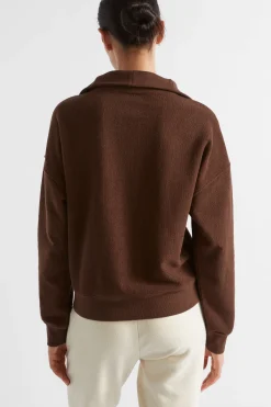 Seed Heritage Knitwear & Sweaters-Reverse Terry Zip Thru Sweat Hot Chocolate
