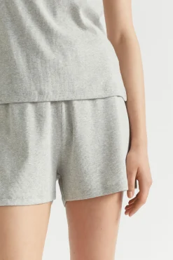 Seed Heritage Sleepwear-Rib Jersey Pyjama Short Grey Marle