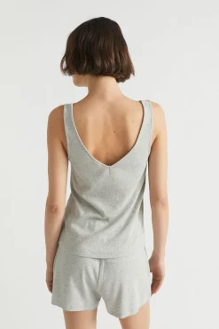 Seed Heritage Sleepwear-Rib Jersey Pyjama Short Grey Marle