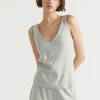 Seed Heritage Sleepwear-Rib Jersey Sleep Tank Grey Marle