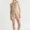 Seed Heritage Sleepwear-Rib Jersey Sleep Tank Caramel Marle