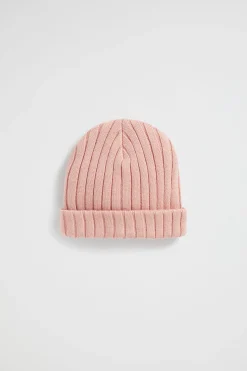 Seed Heritage Beanies-Rib Knit Beanie Chalk Pink