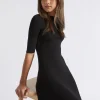 Seed Heritage Dresses-Rib Knit Dress Black