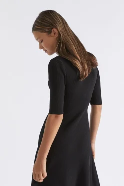 Seed Heritage Dresses-Rib Knit Dress Black