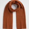 Seed Heritage Scarves & Kaftans-Rib Knit Scarf Burnt Brick