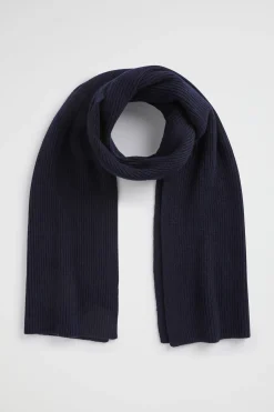 Seed Heritage Scarves & Kaftans-Rib Knit Scarf Midnight Sky