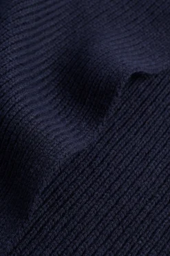 Seed Heritage Scarves & Kaftans-Rib Knit Scarf Midnight Sky