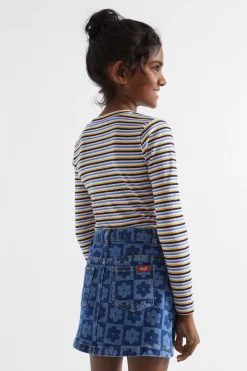 Seed Heritage T-Shirts & Tops-Rib Stripe Tee Midnight Multi