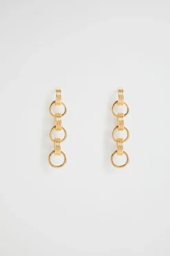 Seed Heritage Jewellery-Ridged Drop Earring Gold