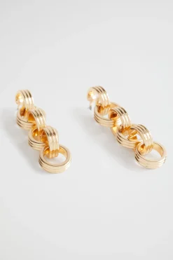 Seed Heritage Jewellery-Ridged Drop Earring Gold