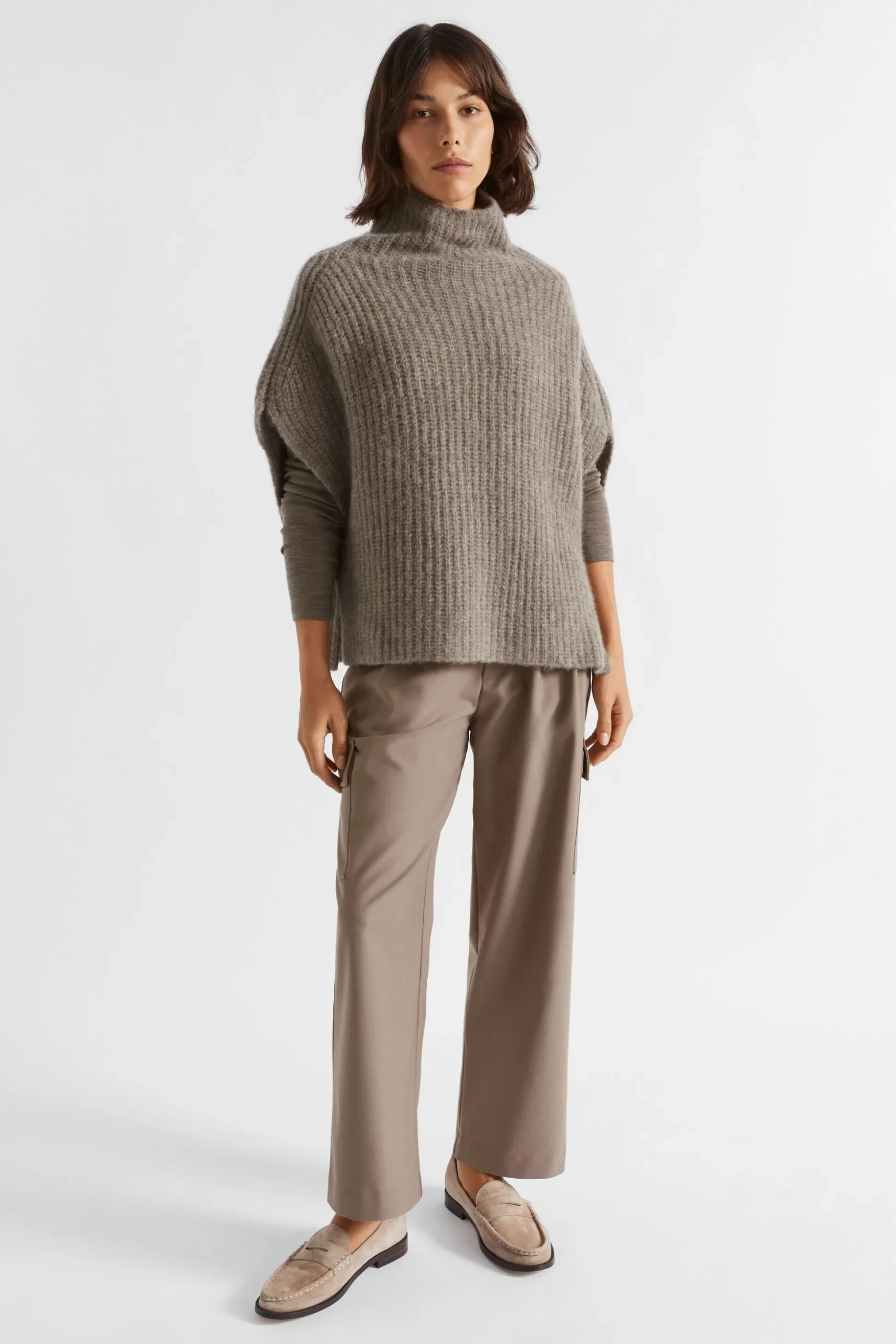 Seed Heritage Scarves & Kaftans-Roll Neck Poncho Hazel