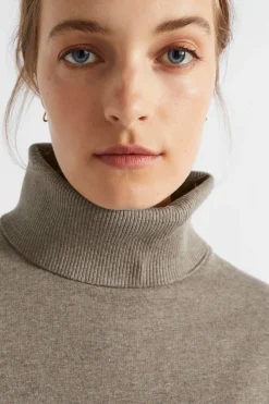 Seed Heritage Knitwear & Sweaters-Roll Neck Terry Sweat Hazel Marle