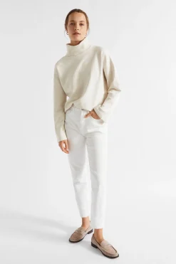 Seed Heritage Knitwear & Sweaters-Roll Neck Terry Sweat Vanilla Cream Marle