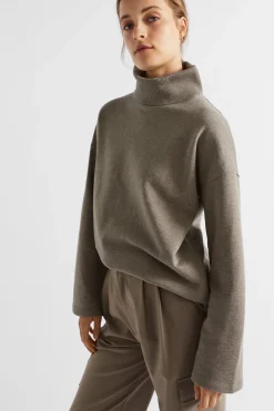 Seed Heritage Knitwear & Sweaters-Roll Neck Terry Sweat Hazel Marle