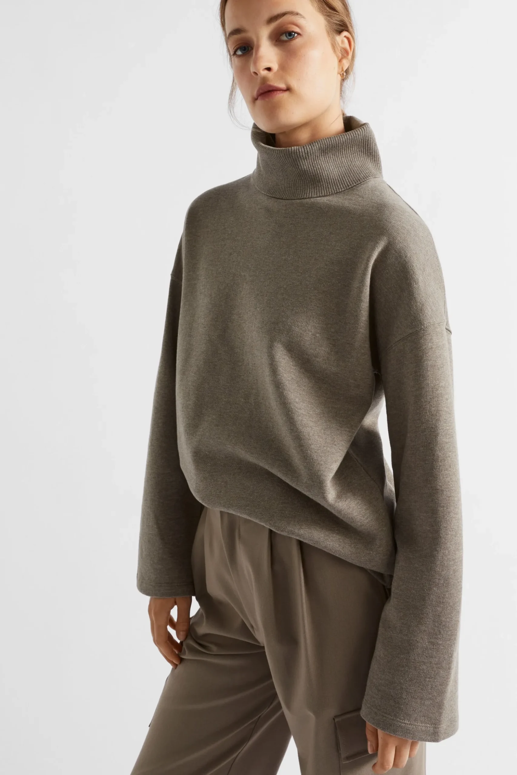 Seed Heritage Knitwear & Sweaters-Roll Neck Terry Sweat Hazel Marle