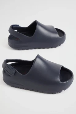 Seed Heritage Sandals-Rubber Moulded Slide With Strap Navy