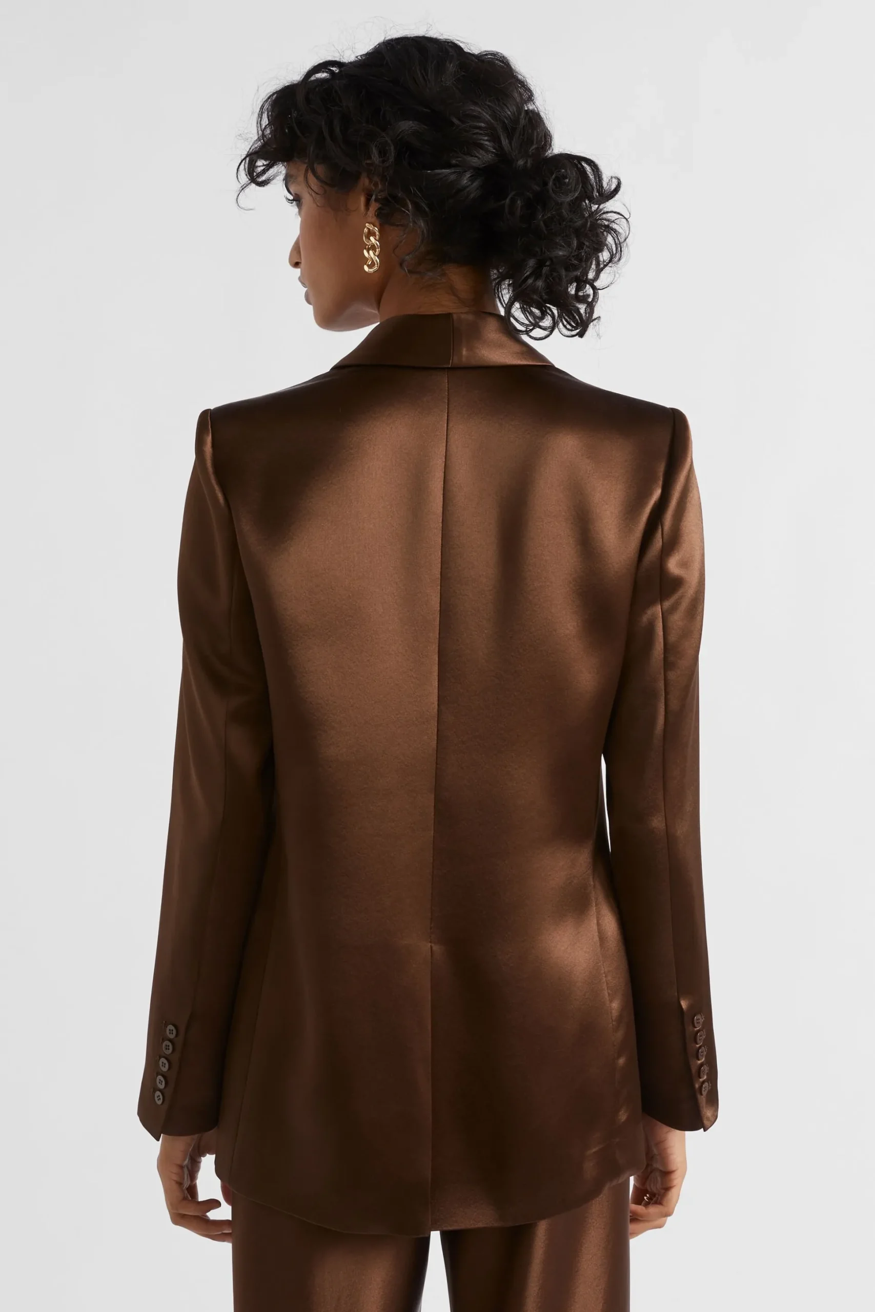 Seed Heritage Jackets & Vests-Satin Blazer Hot Chocolate