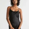 Seed Heritage Dresses-Satin Slip Dress Black