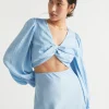 Seed Heritage T-Shirts & Tops-Satin Twist Top Bluebell