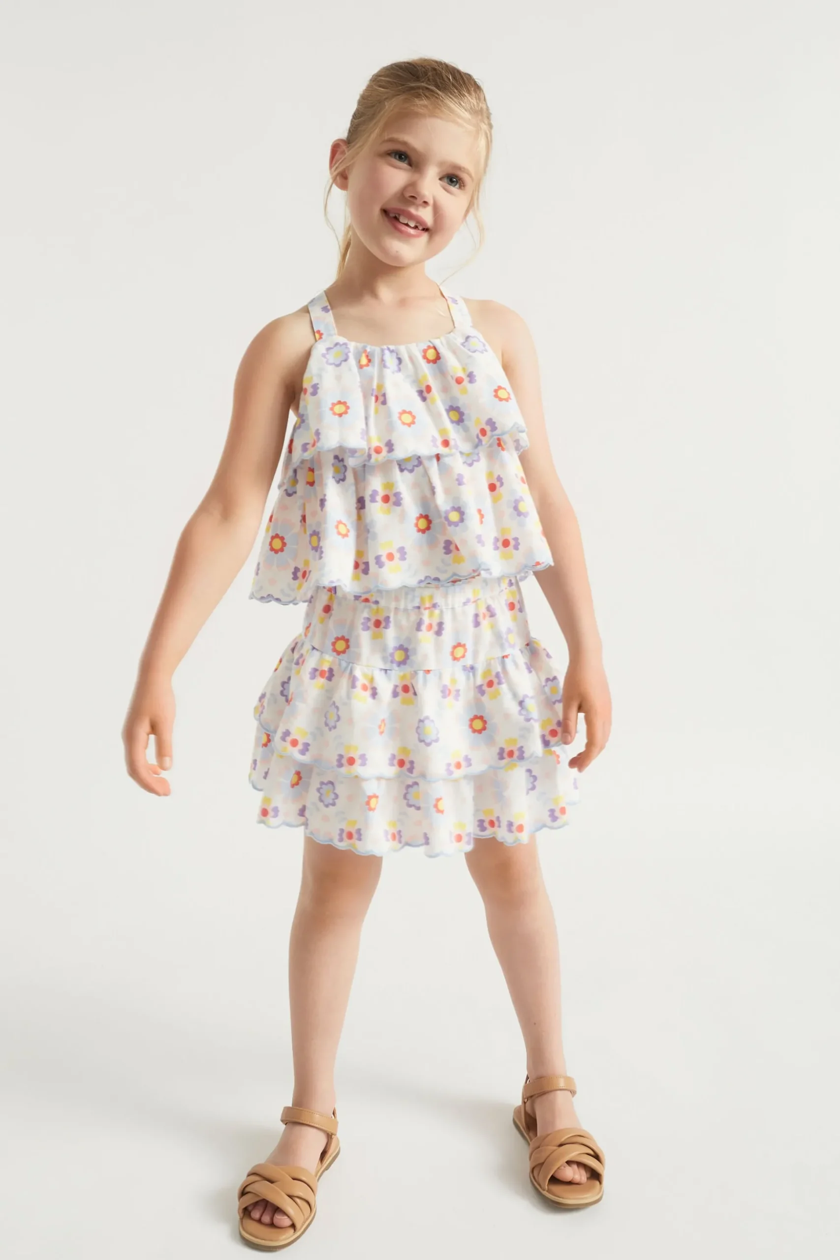 Seed Heritage Skirts-Scalloped Tier Skirt Multi