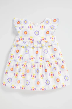 Seed Heritage Dresses-Scalloped Yardage Dress Multi