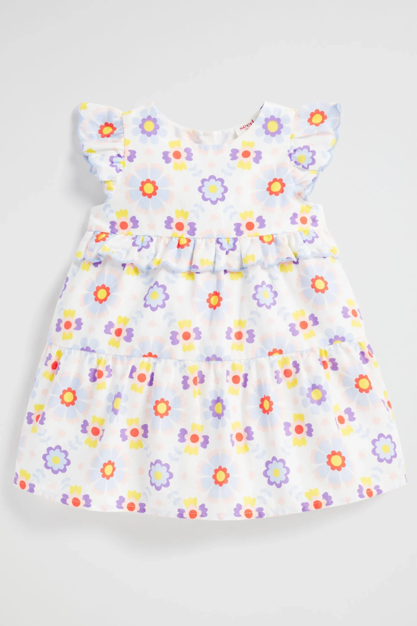 Seed Heritage Dresses-Scalloped Yardage Dress Multi