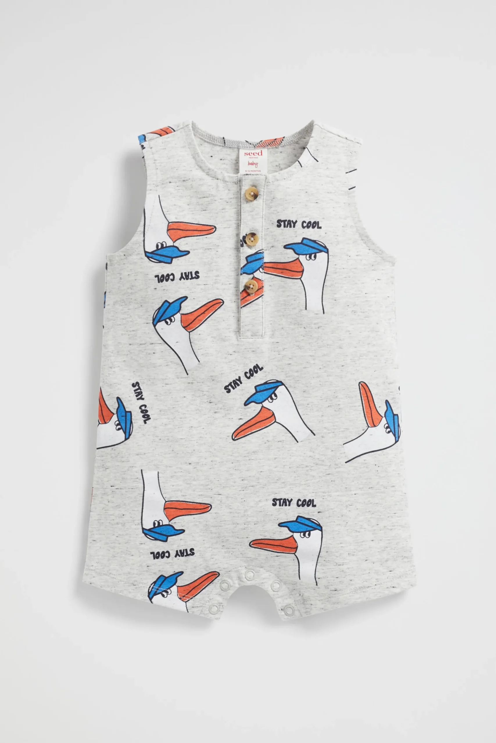 Seed Heritage Shorts-Seagull Romper Cloudy Marle