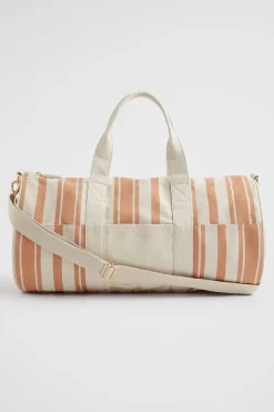 Seed Heritage Tote Bags-Seed Canvas Duffle Bag Peach Natural