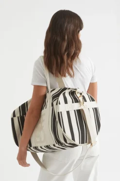 Seed Heritage Tote Bags-Seed Canvas Duffle Bag Black Natural