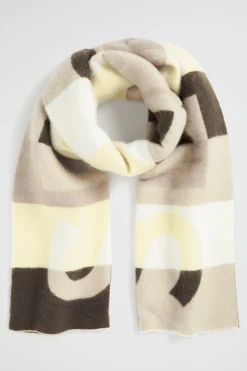 Seed Heritage Scarves & Kaftans-Seed Colour Block Scarf Dark Fern