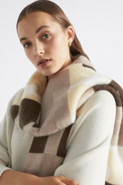 Seed Heritage Scarves & Kaftans-Seed Colour Block Scarf Dark Fern
