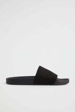 Seed Heritage Sandals & Thongs-Seed Knit Pool Slide Black