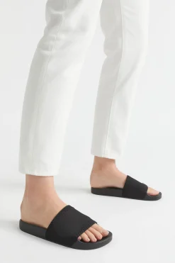 Seed Heritage Sandals & Thongs-Seed Knit Pool Slide Black