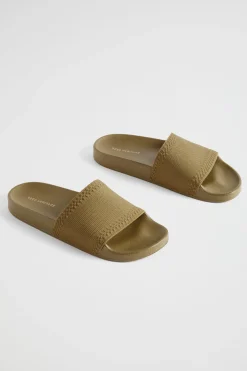 Seed Heritage Sandals & Thongs-Seed Knit Pool Slide Deep Bronze