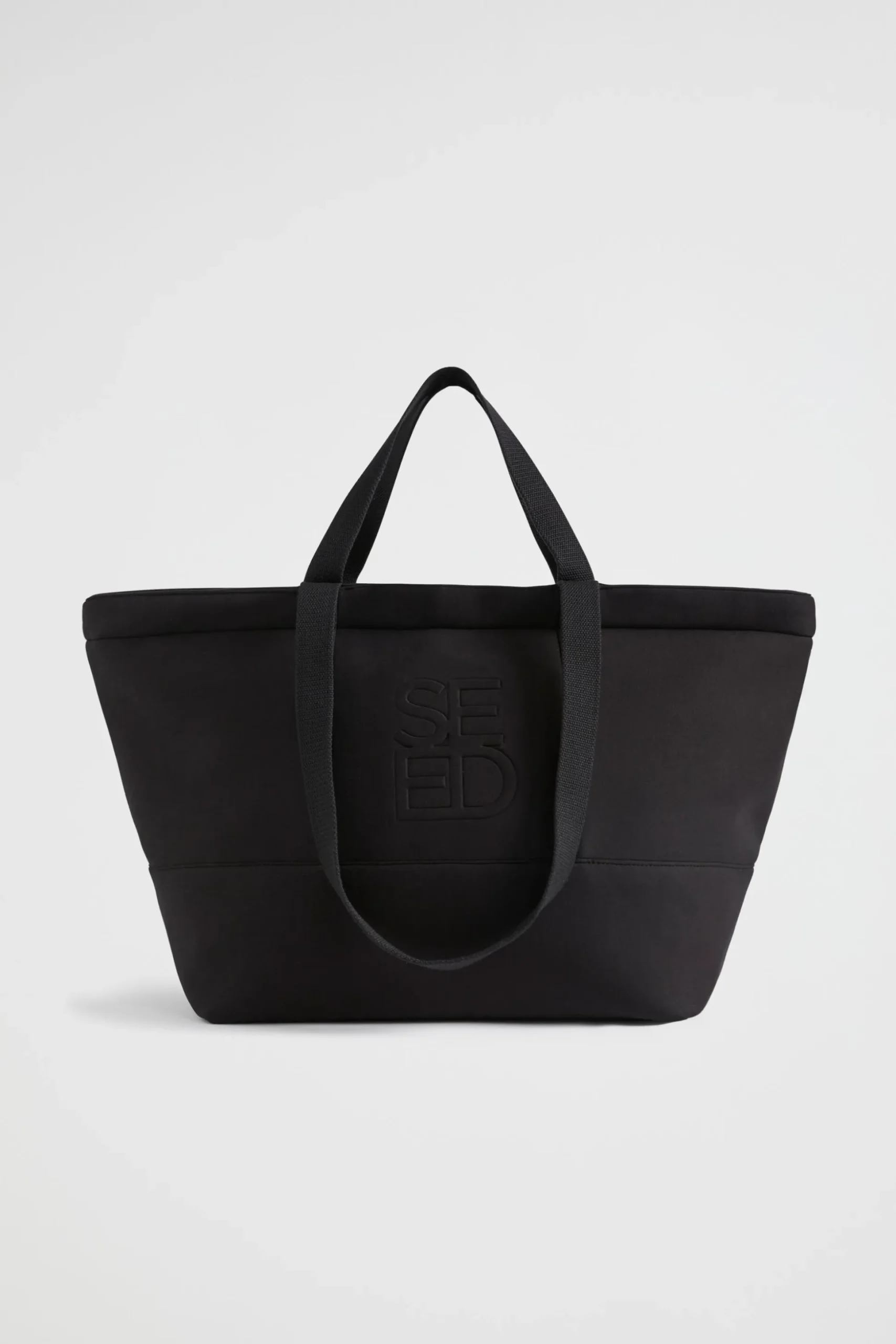 Seed Heritage Beach Bags-Seed Logo Jersey Overnight Bag Black