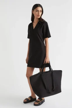Seed Heritage Beach Bags-Seed Logo Jersey Overnight Bag Black