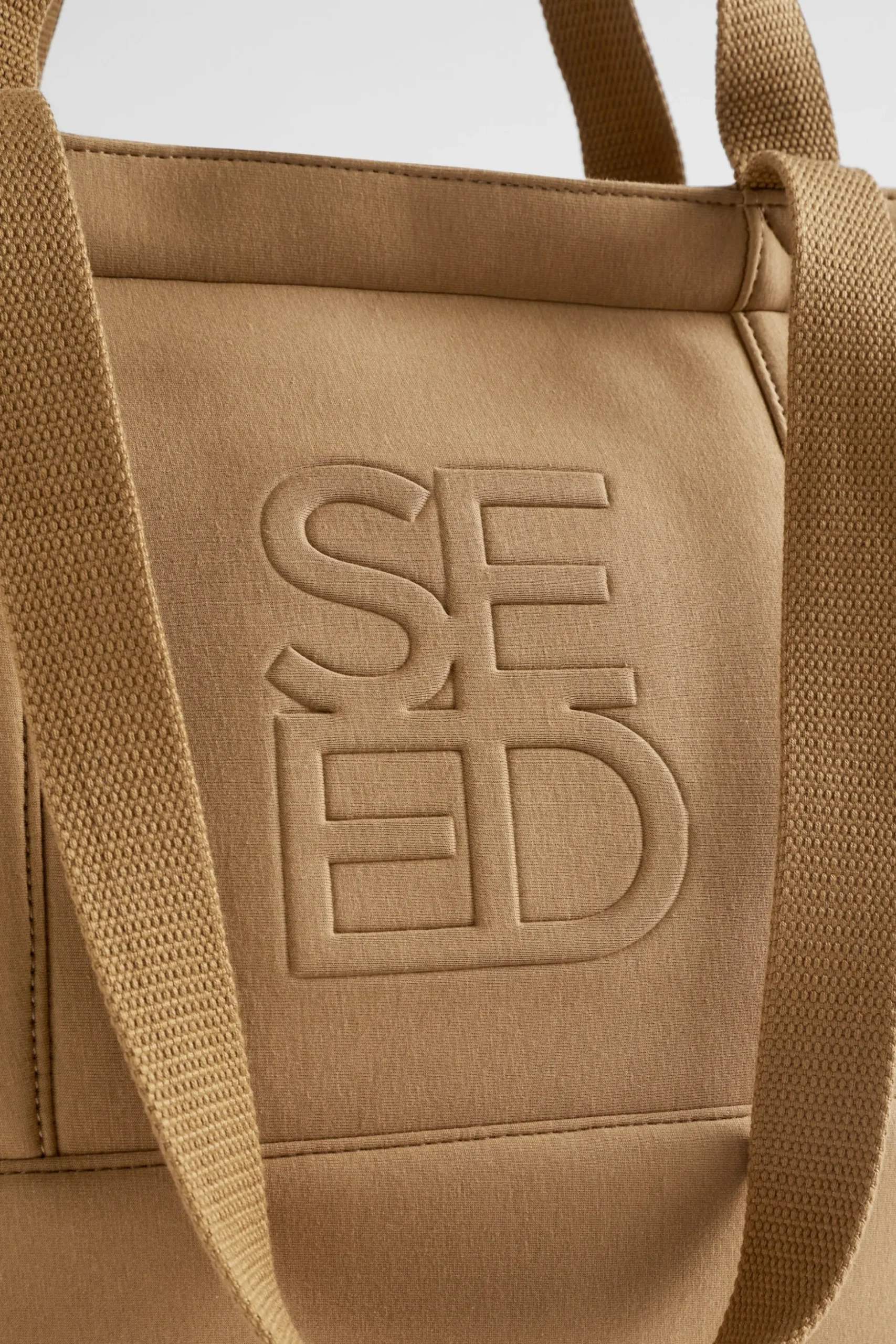 Seed Heritage Beach Bags-Seed Logo Jersey Overnight Bag Deep Brass