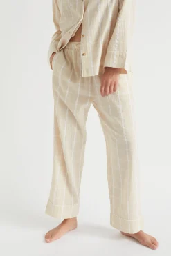 Seed Heritage Sleepwear-Seersucker Grid Sleep Bottom Stone