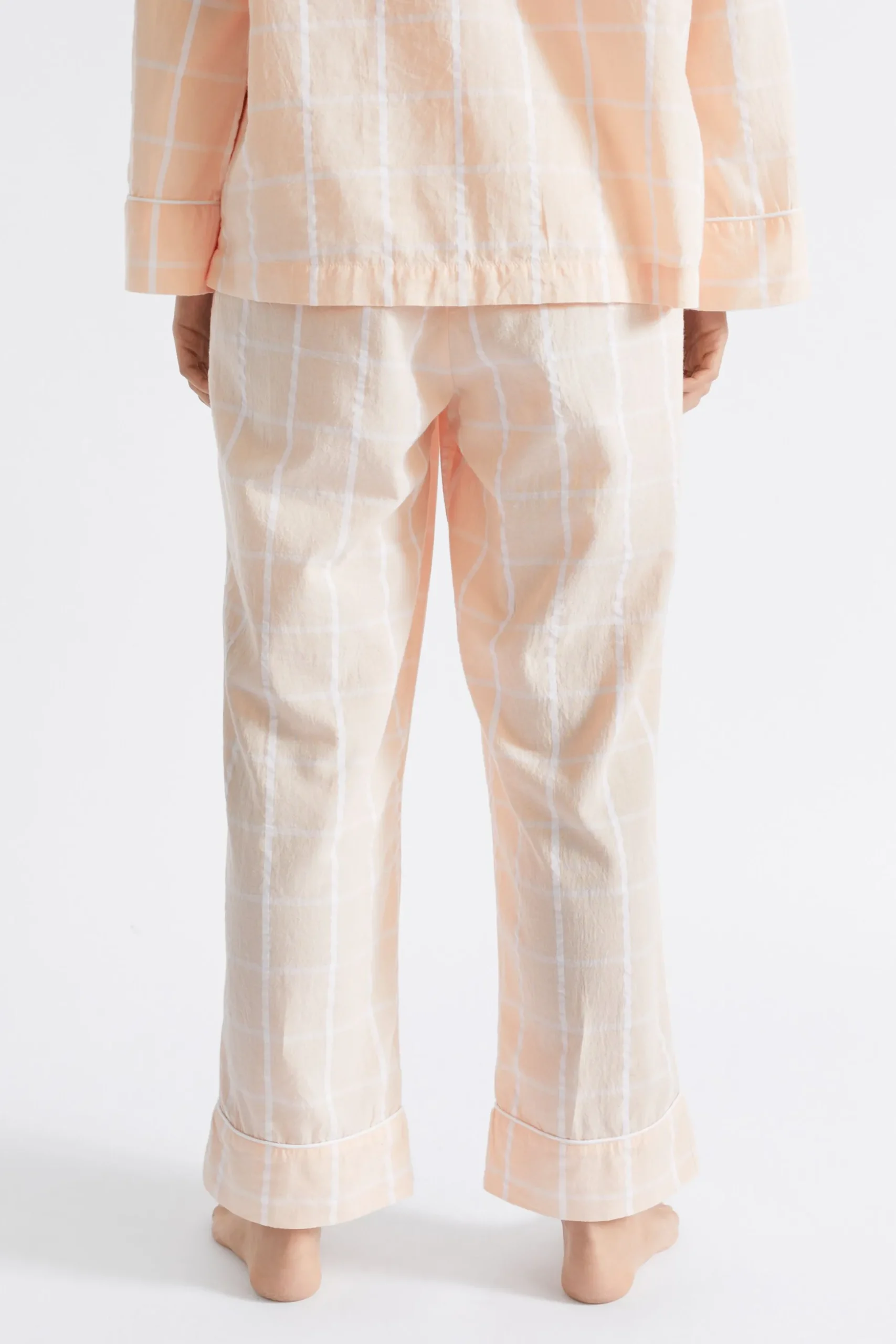Seed Heritage Sleepwear-Seersucker Grid Sleep Bottom Blush