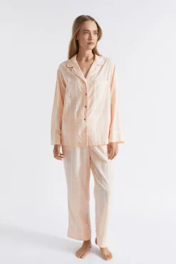 Seed Heritage Sleepwear-Seersucker Grid Sleep Shirt Blush